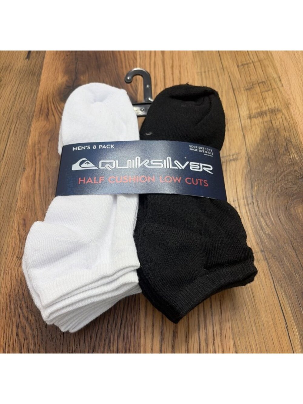 Men’s Quicksilver 8 Pack Half Cushion Low Cut Socks New 10-13